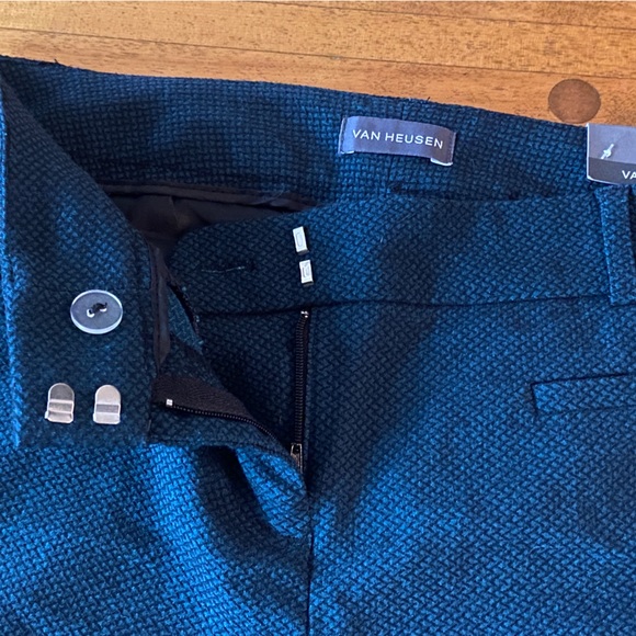 NWT Van Heusen size 2 short teal blue/black gorgeous pants - Picture 5 of 6